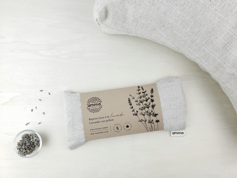AMMA - REPOSE-YEUX AVEC HOUSSE LAVANDE - SABLE