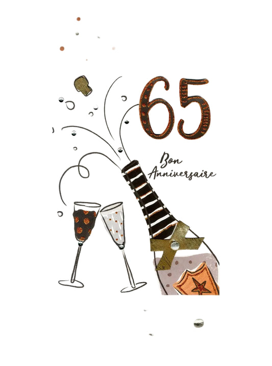 CARTE DE SOUHAIT - ALL 4 ONE - 65 ANS BON ANNIVERSAIRE