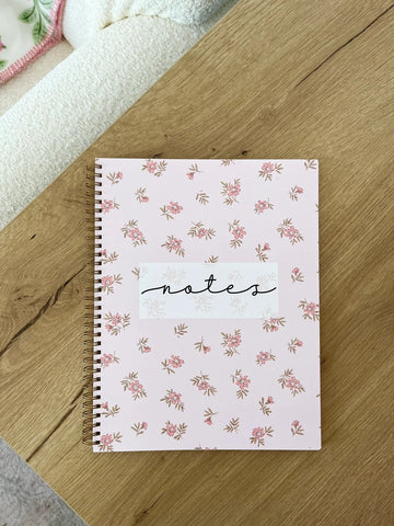CAHIER NOTE 8.5 X11' FLEUR ET FEUILLE