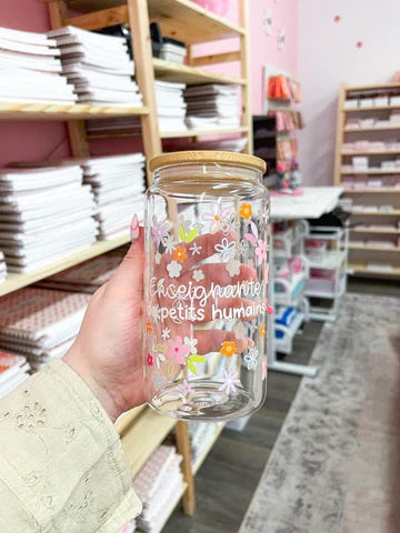 VERRE BOHO ENSEIGNANTE PETIT HUM FLORAL