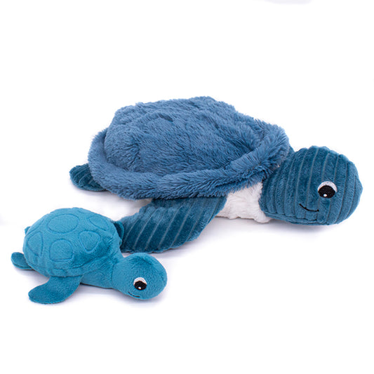 SAUVENOU MAMAN & BEBE TORTUE BLEU