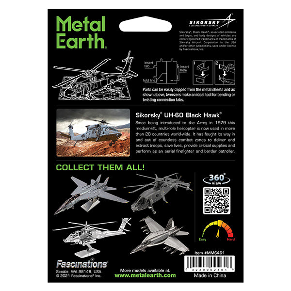 METAL EARTH - HELICOPTERE UH-60 BLACK HAWK