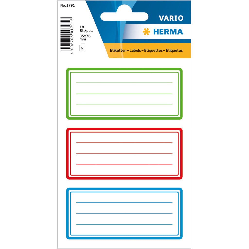 ETIQUETTE SCOLAIRE 6F LIGNE TRICOLORE