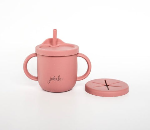 JULULU - GOBELET DUO A PAILLE ET COLLATION ROSE BLUSH