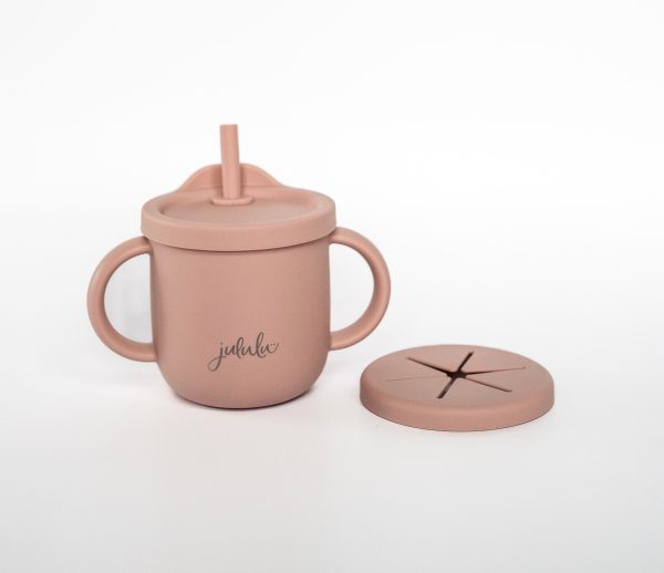 JULULU - GOBELET DUO A PAILLE ET COLLATION VIEUX ROSE