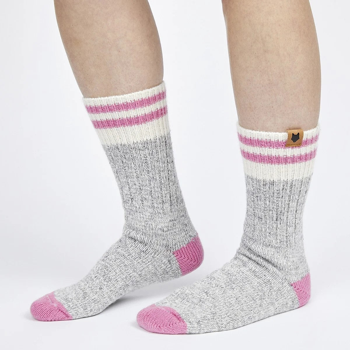 BAS LAINE MOUT/MERINOS BANDE ROSE MEDIUM