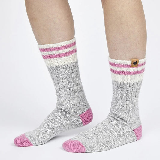 BAS LAINE MOUT/MERINOS BANDE ROSE MEDIUM