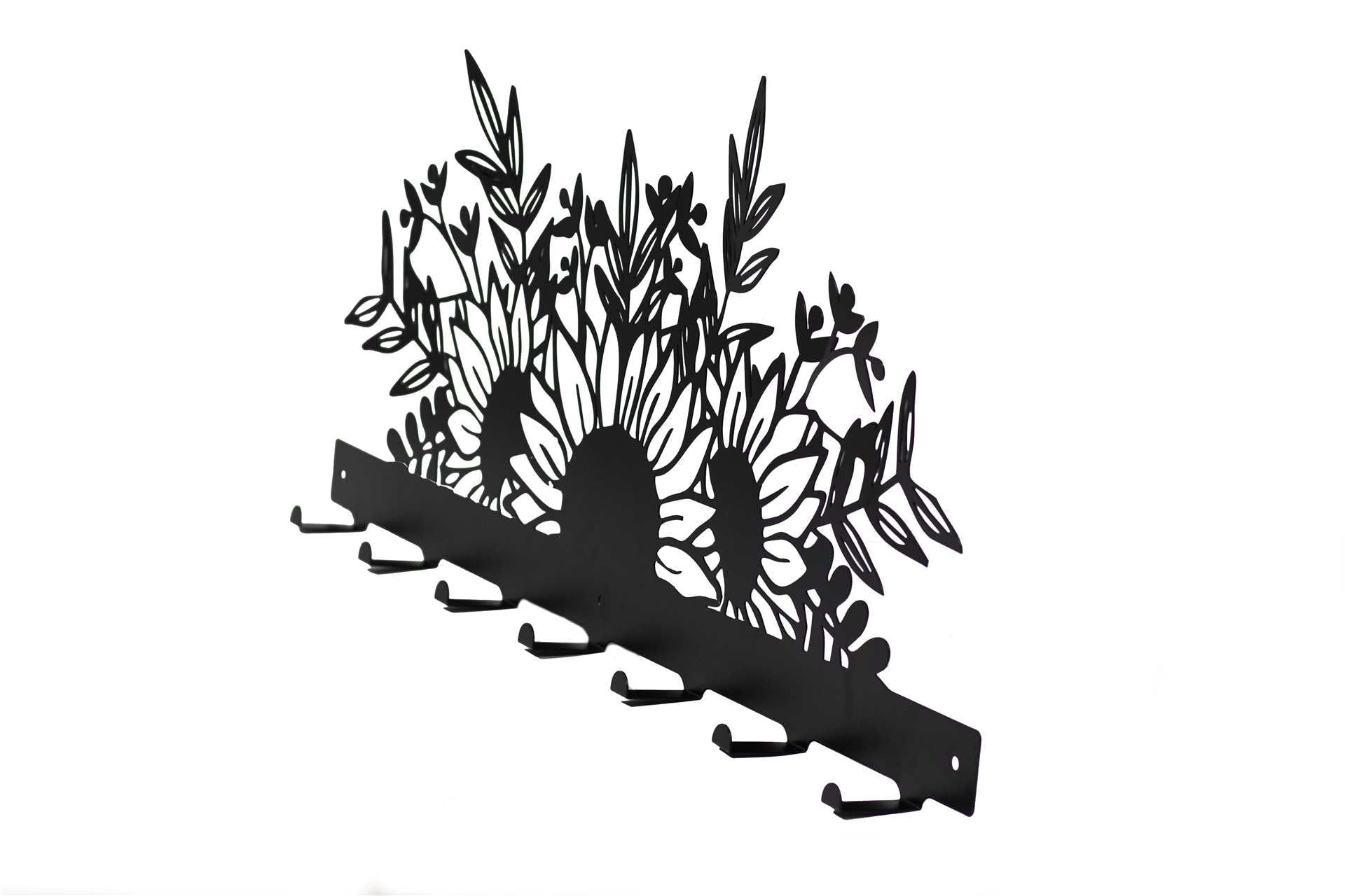 CROCHET MURAL TOURNESOL 33.5 X 8" METAL NOIR