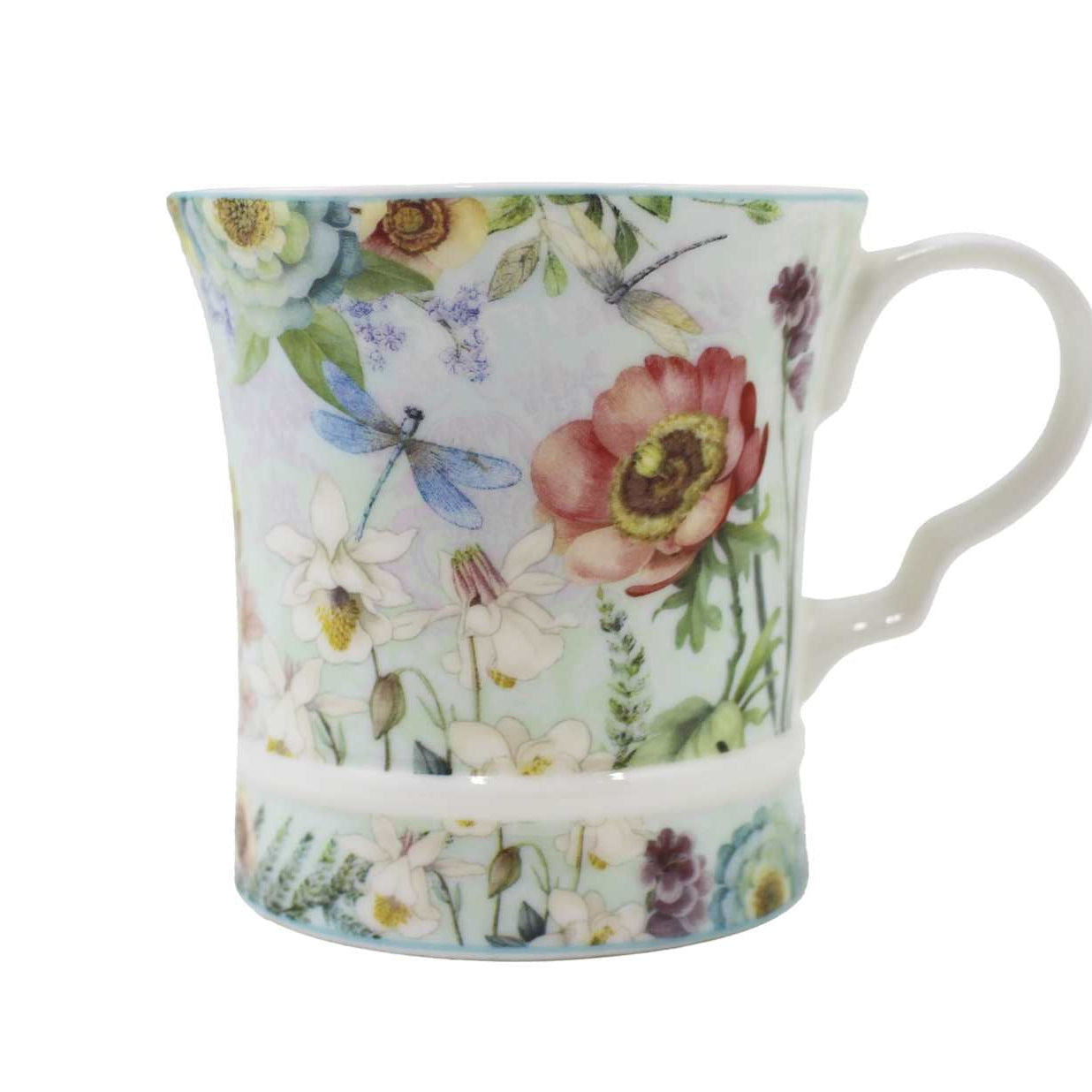 TASSE PORCELAINE + BOITE FLEUR & LIBELLULE