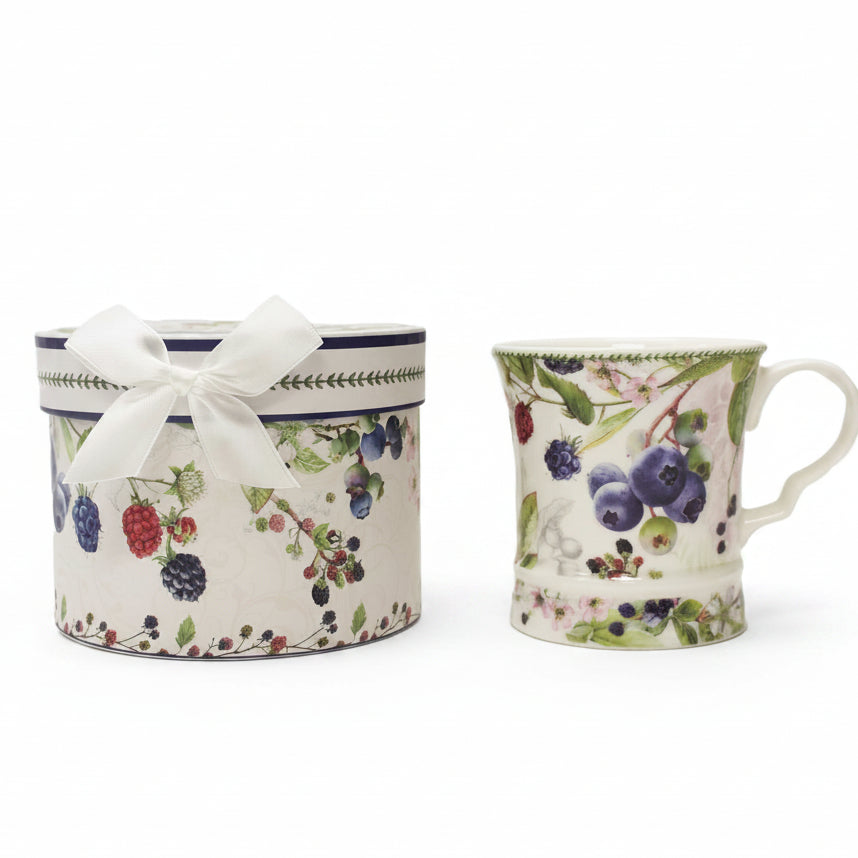 TASSE PORCELAINE + BOITE BLEUET & FRAMBOISE