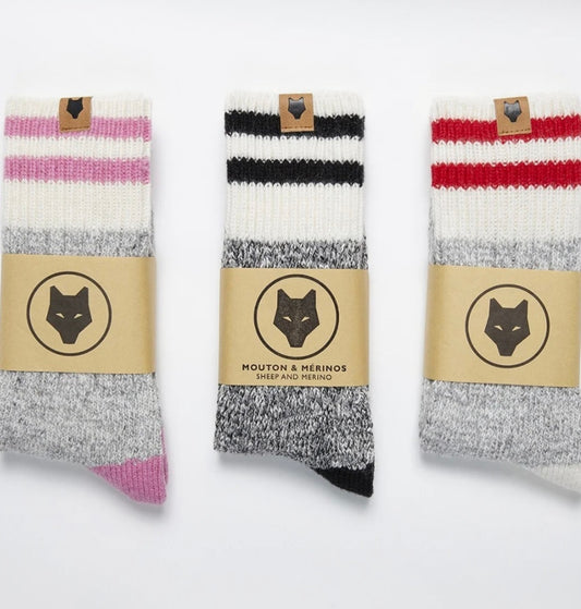 BAS LAINE MOUT/MERINOS BANDE ROUGE TRÈS GRAND