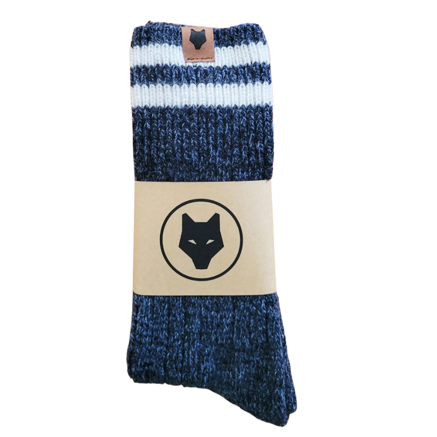 BAS LAINE MOUTON/MERINOS MARINE BANDE BLANC MEDIUM