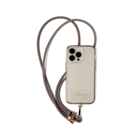 GANSE POUR CELLULAIRE CUIR VEG GRIS FONCE