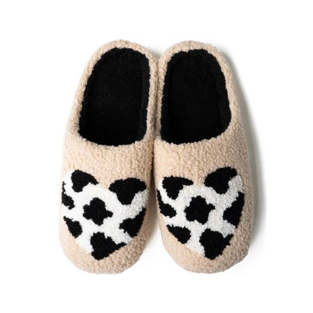 PANTOUFLE PELUCHE BEIGE "COEUR" MED 7-8