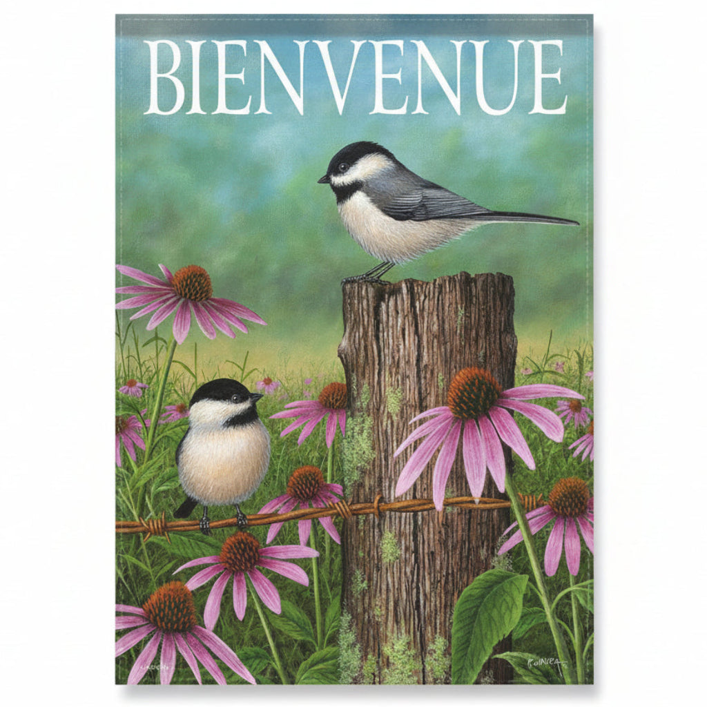 MINI DRAPEAU 12X18" - CHICKADEE AFTERNON