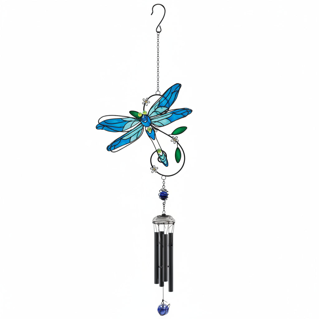 CARILLON METAL -  VITRAIL LIBELLULE