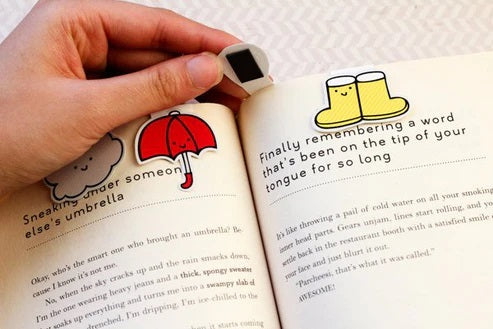 ENSEMBLE MARQUE-PAGE MAGNÉTIQUE MINI - JOUR DE PLUIE 4PCS
