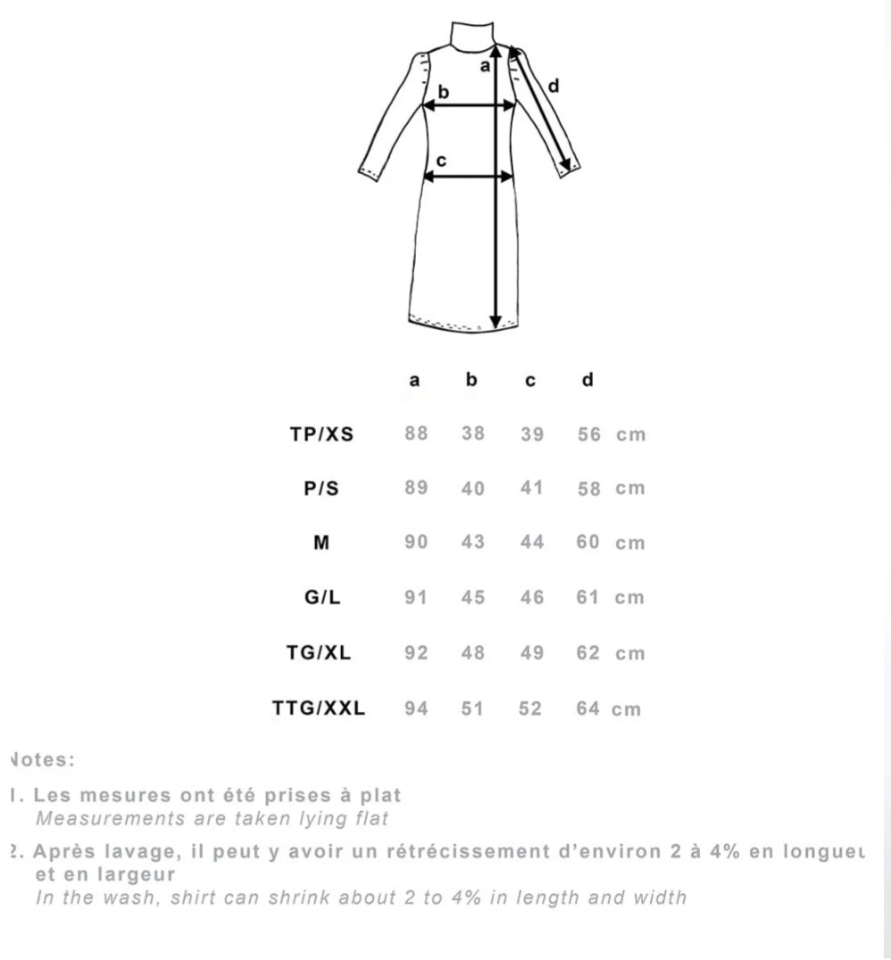 ROBE NOIR COTON BIO MANCHE GIGOT- MEDIUM