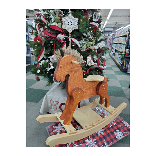 TRUSQUIN - CHEVAL A BASCULE EN BOIS 32" X 12" X 36" CERISIER