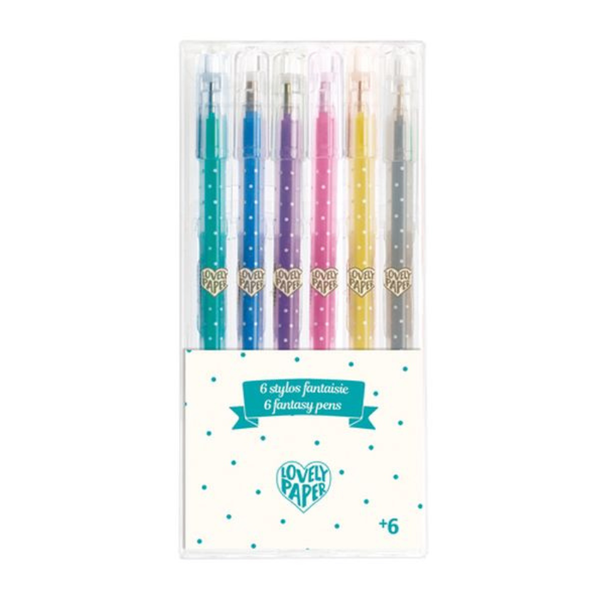 DJECO - STYLO GEL 6 COUL PAILLETTES