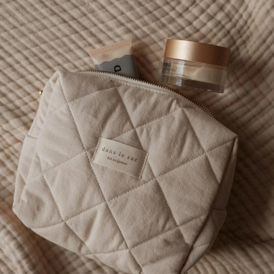 POCHETTE MATELASSÉE 8" X 6" X 3" - CRÈME