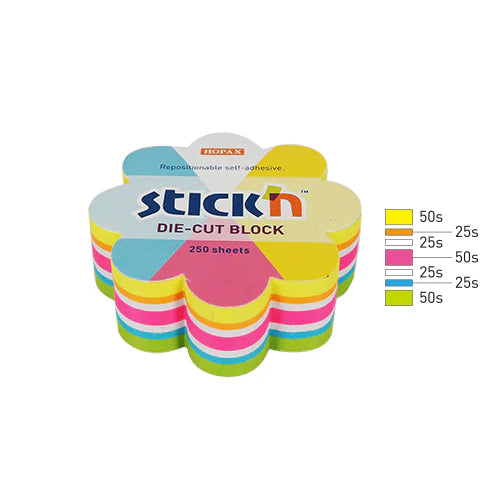 FEUILLET ADHESIF FLEUR 250MCX NEON