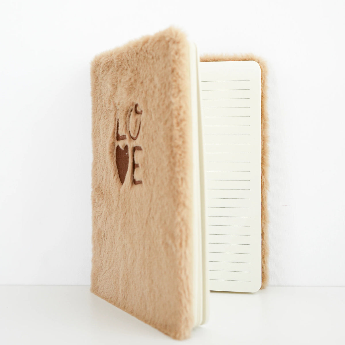 CAHIER NOTE 6 X 8" FOURRURE BRUN - LOVE