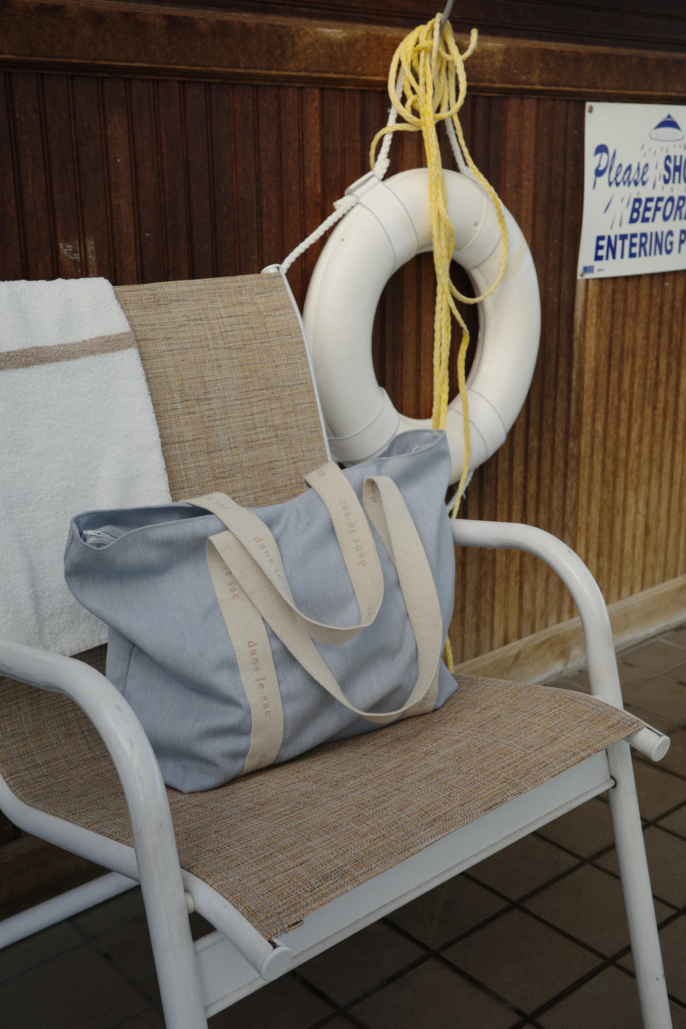 SAC TOTE A FERMETURE ECLAIR 22''x15''x7'' - DENIM