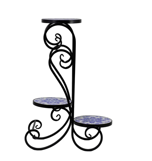 SUPPORT PLANTE MOSAIC 8.5 X 17.5" METAL NOIR