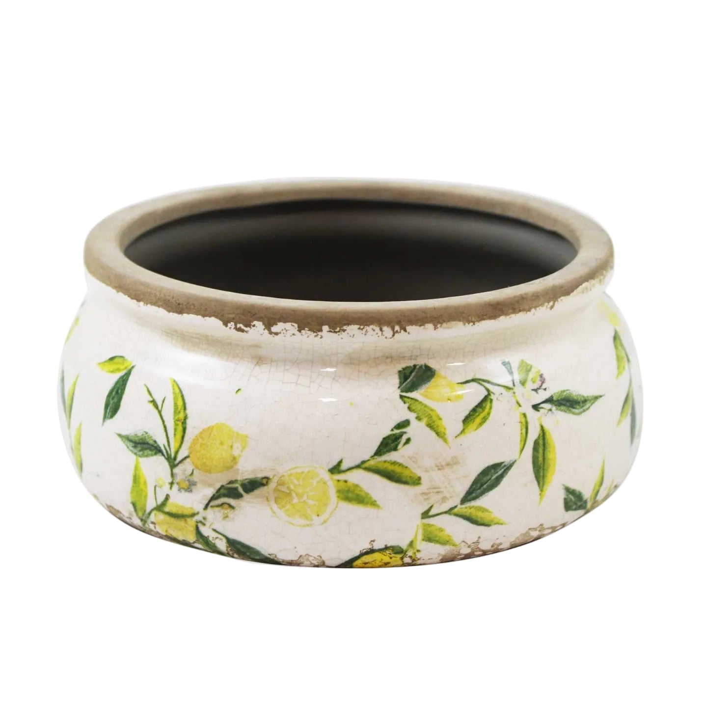 VASE A FLEUR ROND CITRON 9 X 4"