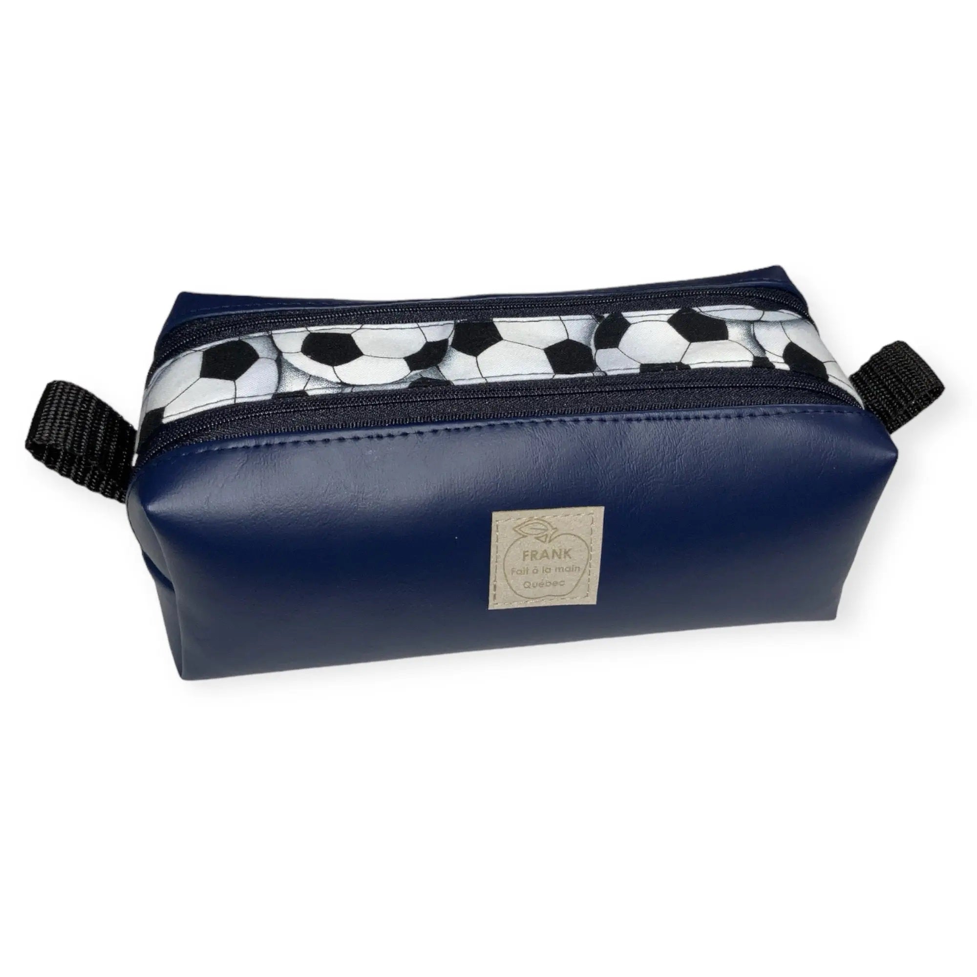 SCOLAIRE SAC & ACC - FRANK COLLECTION ETUI CRAYON VEGAN DOUBLE SOCCER BLEU