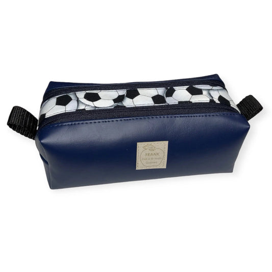 SCOLAIRE SAC & ACC - FRANK COLLECTION ETUI CRAYON VEGAN DOUBLE SOCCER BLEU