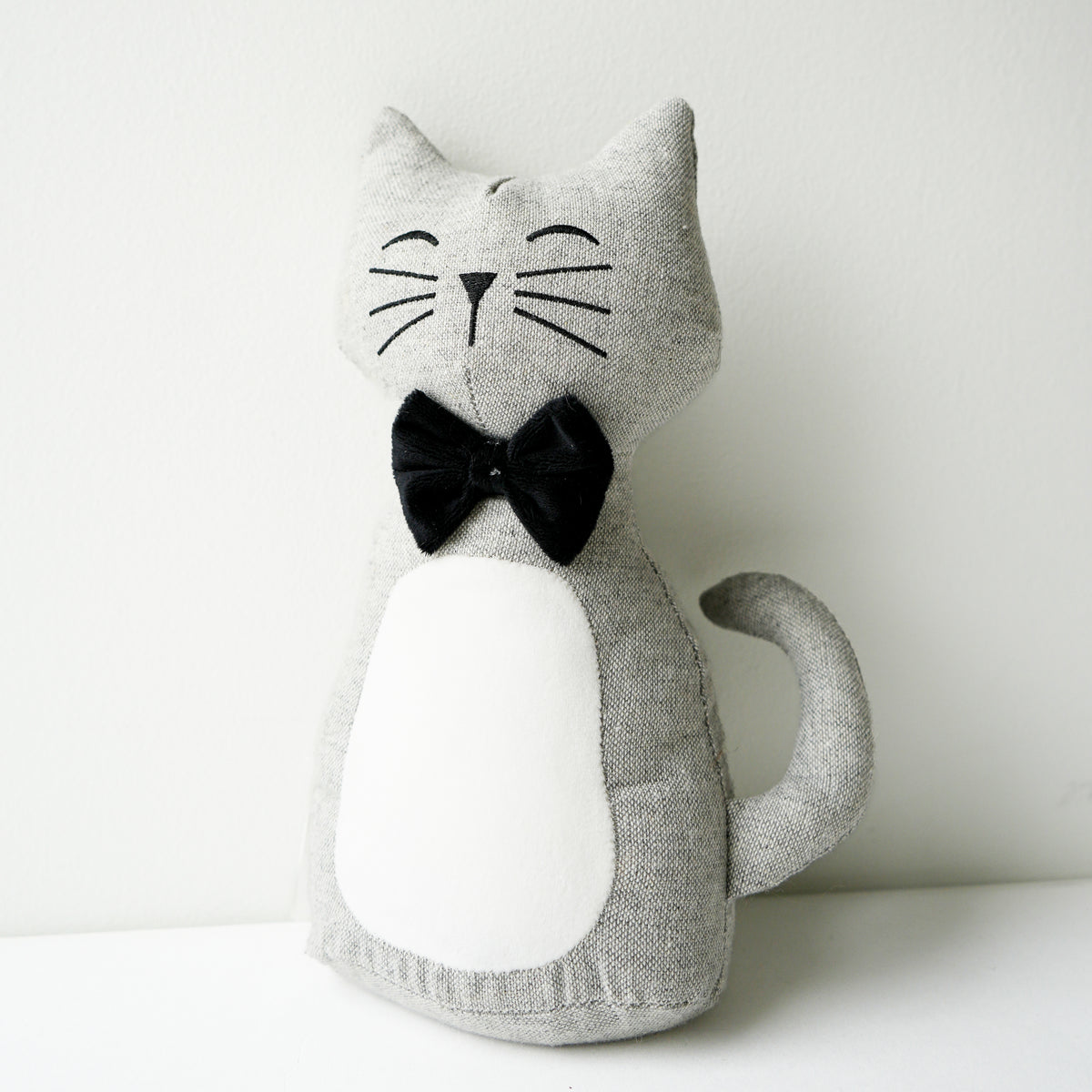BUTOIR DE PORTE - CHAT GRIS