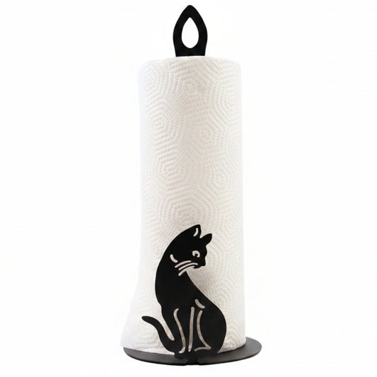 PORTE ESSUIE-TOUT METAL NOIR CHAT