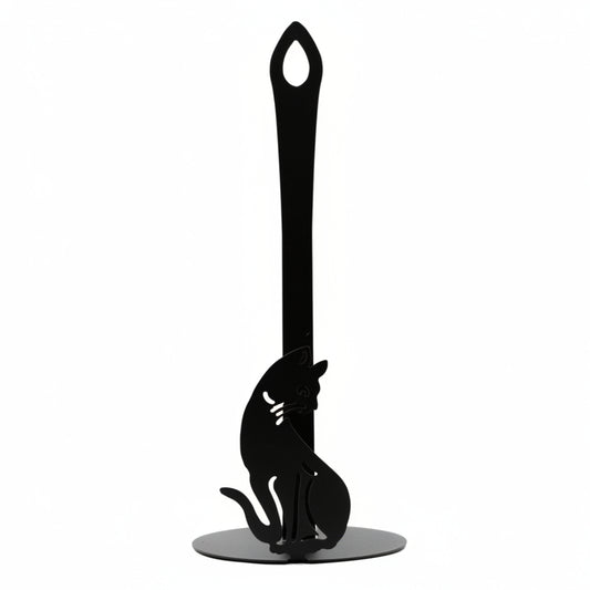 PORTE ESSUIE-TOUT METAL NOIR CHAT