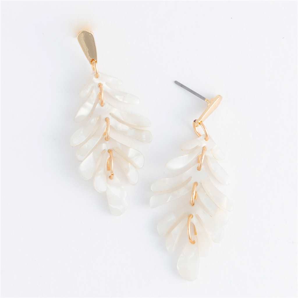 BOUCLE OREILLE - PLUME BLANCHE