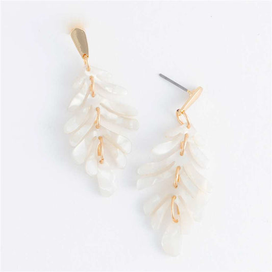 BOUCLE OREILLE - PLUME BLANCHE