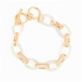 Charger l'image dans la visionneuse de la galerie, BRACELET TOGGLE EN OR  - ANNEAU BLANC
