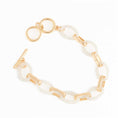 Charger l'image dans la visionneuse de la galerie, BRACELET TOGGLE EN OR  - ANNEAU BLANC
