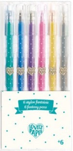 DJECO - STYLO GEL 6 COUL PAILLETTES