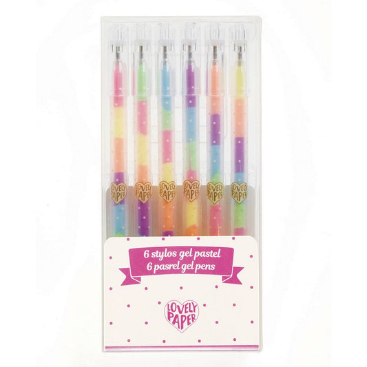 DJECO - STYLO GEL 6 COUL PASTEL ARC-EN-CIEL