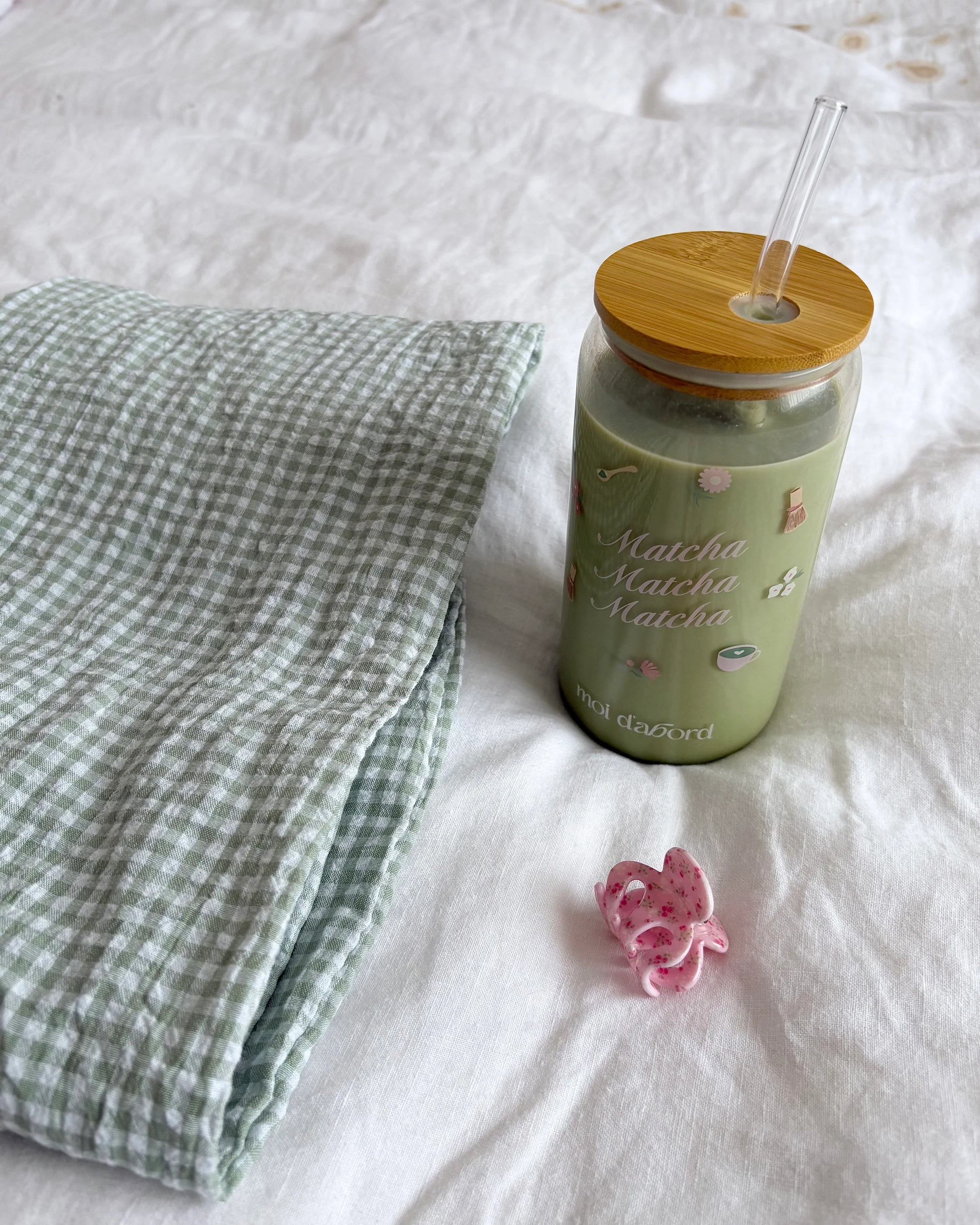 TUMBLER VERRE 16oz MATCHA ROSE