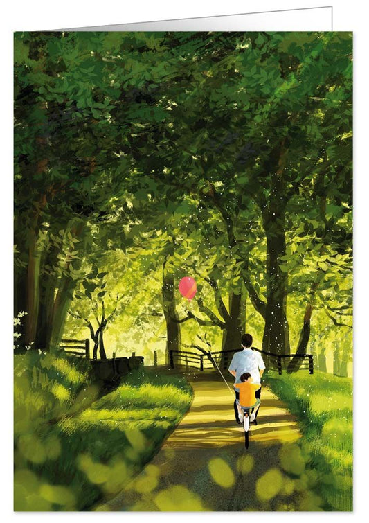 CARTE DE  SOUHAIT - VELO PARC  PAPA & ENFANT
