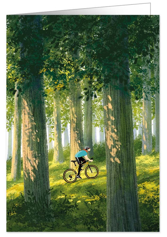 CARTE  DE SOUHAIT - VELO A LA MONTAGNE