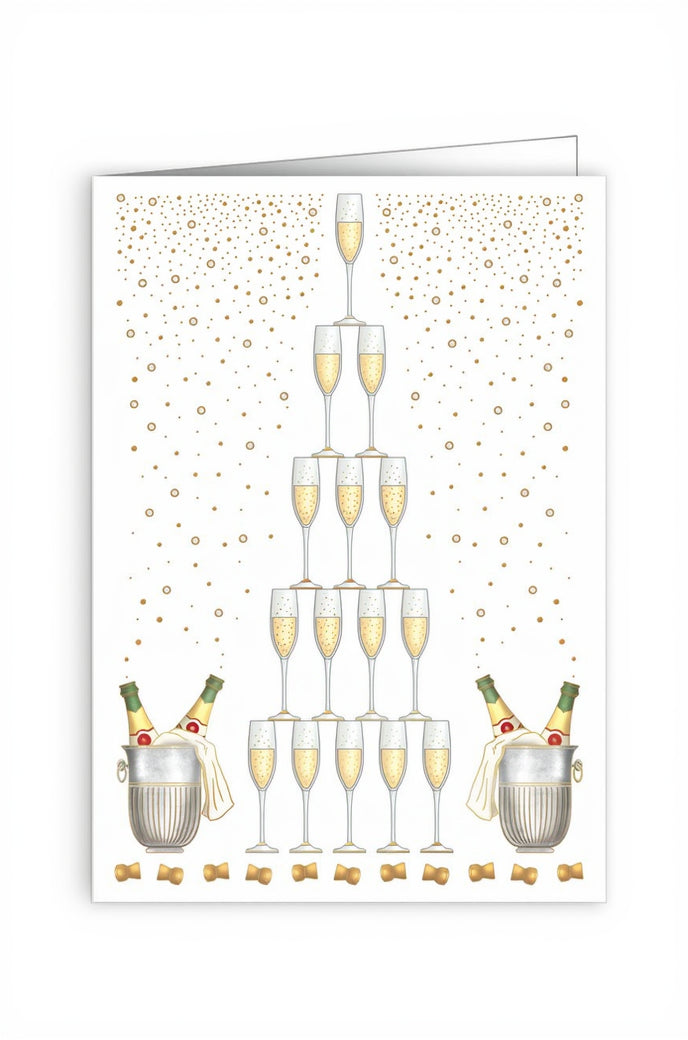 CARTE DE  SOUHAIT -  CHAMPAGNE EN SEAU & COUPES