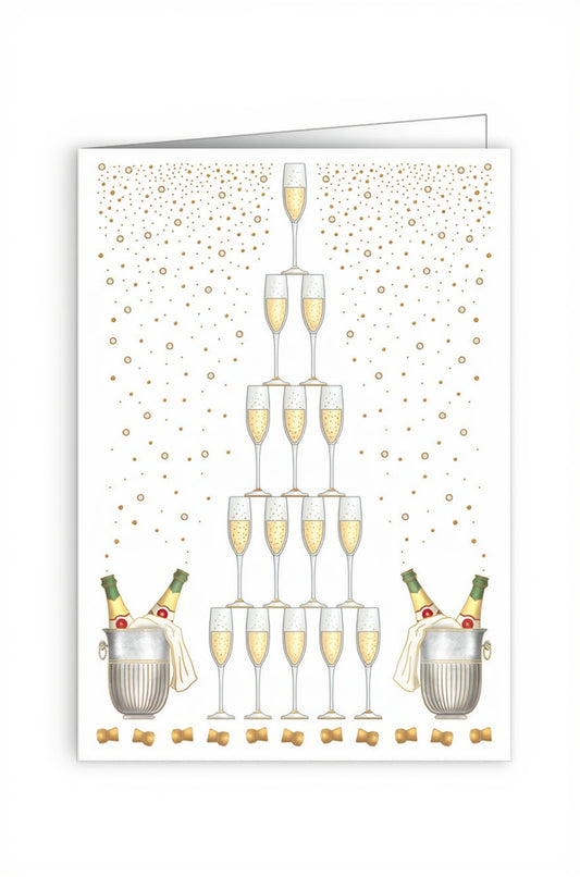 CARTE DE  SOUHAIT -  CHAMPAGNE EN SEAU & COUPES