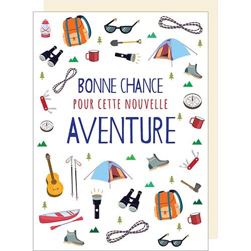 KIUB- GRANDE CARTE BONNE CHANCE POUR CETTE NOUVELLE AVENTURE