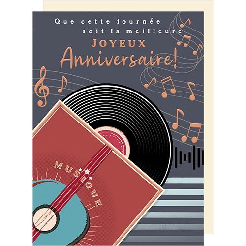 KIUB - GRANDE CARTE JOYEUX ANNIVERSAIRE DISQUE VINYLE