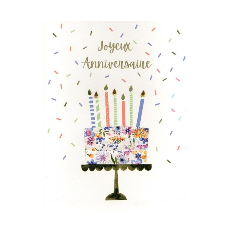 GIGANTIC - GATEAU FLEURI JOYEUX ANNIVERSAIRE