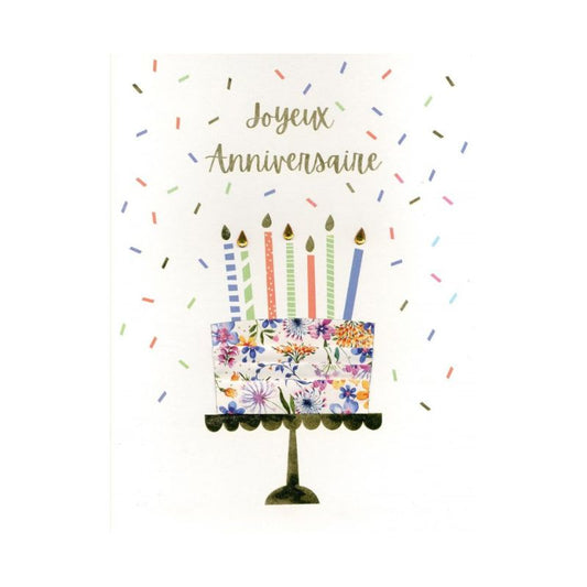 GIGANTIC - GATEAU FLEURI JOYEUX ANNIVERSAIRE